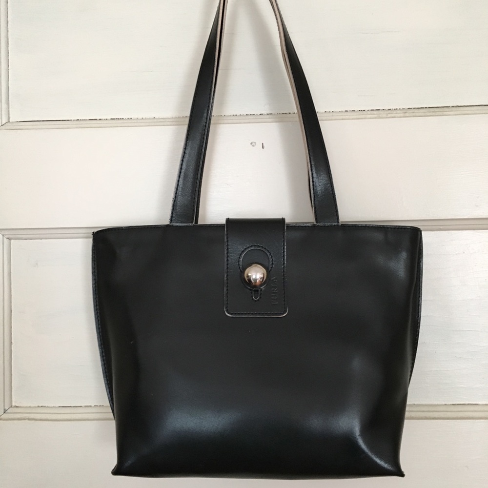 Furla black leather purse
